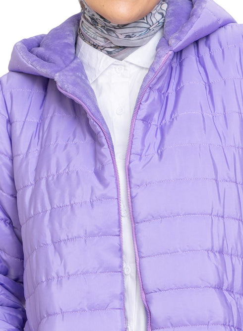 Lilac Long Double Face Jacket - Khotwh